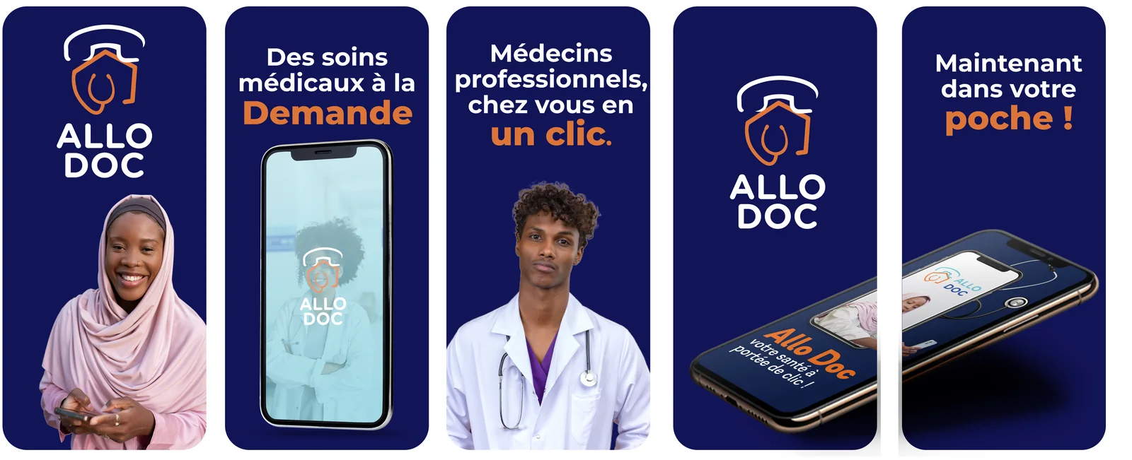 Écrans App Store de l'application Allo Doc