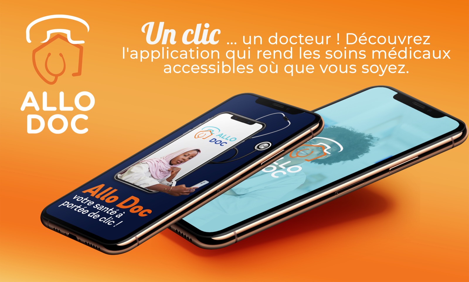 Allo Doc — application de soins médicaux à la demande présentée sur smartphones.